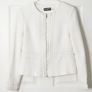 Ivory Karl Lagerfeld Paris Zip-Up Blazer